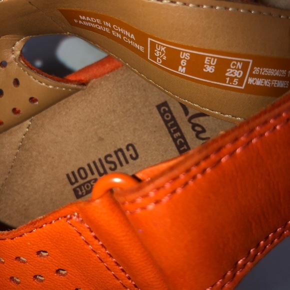 Clarks Clarene Award orange wedge sandals size 6 - Picture 5 of 6